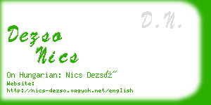 dezso nics business card